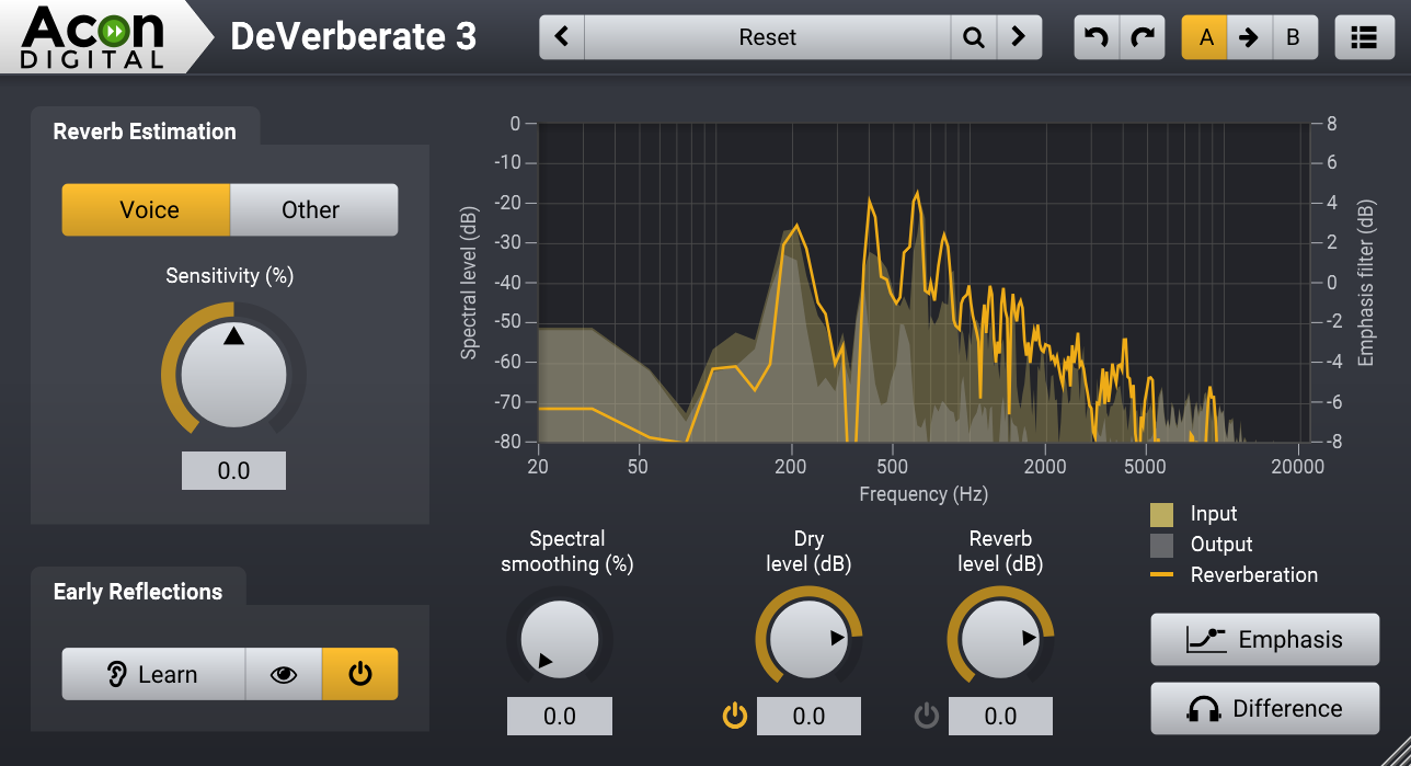The DeVerberate 3 User Interface